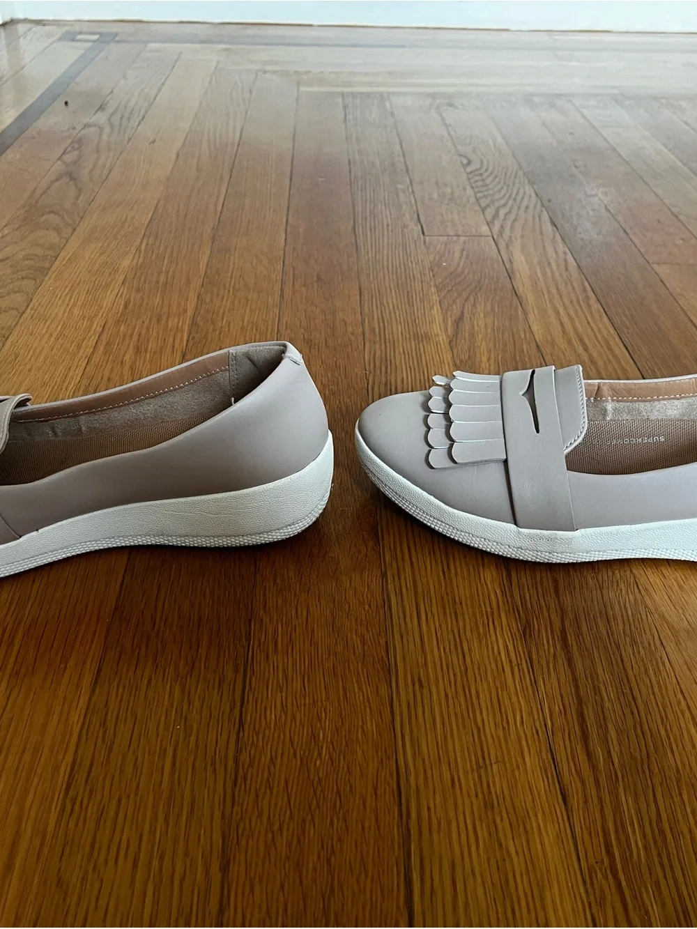 FitFlop Light Cream/Pink Fringe Penny Loafers